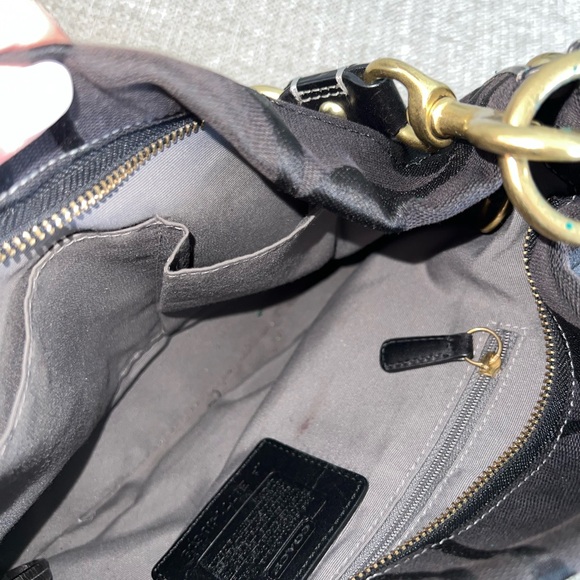 Coach Shoulder Bag, black signature canvas, like new - Picture 2 of 2